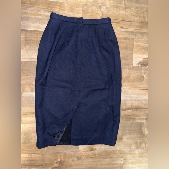 Vintage Pendleton Wool Long Skirt Size 6 Navy Blue - Picture 6 of 6